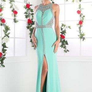 Sequined Neckline Mermaid Shape Dress CDCR752